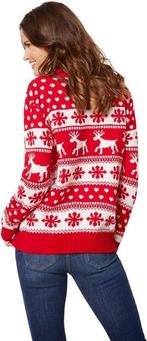 2dekans | Dressforfun Kersttrui wintertoverpracht rood-wit, Ophalen of Verzenden, Zo goed als nieuw