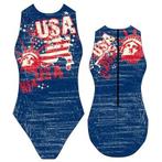 Special Made Turbo Waterpolo badpak USA VINTAGE MAP, Verzenden, Nieuw