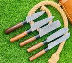 Gold Deer - 5 Piece professional knives set - Hammered Steel