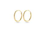 Marie Celeste oorringen gediamanteerd - 12 mm - Goud, Verzenden, Nieuw