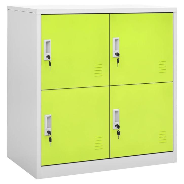 vidaXL Lockerkast 90x45x92,5 cm staal lichtgrijs en groen, Huis en Inrichting, Kasten | Lockerkasten, Nieuw, Verzenden