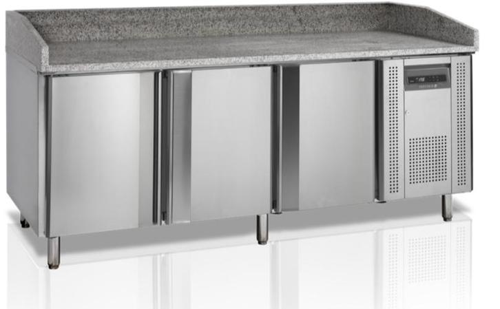 RVS Pizzawerkbank | Marmer blad | 205 x 80 x 100cm, Zakelijke goederen, Horeca | Keukenapparatuur, Verzenden