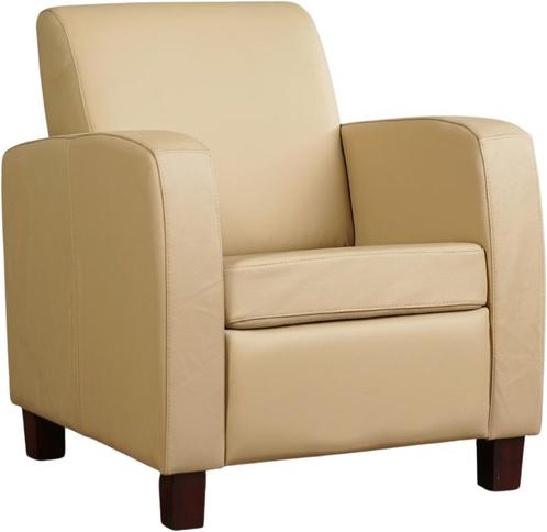 Bruine leren landelijke stoel - poot hout bruin - Toledo Lee, Huis en Inrichting, Fauteuils, 50 tot 75 cm, 75 tot 100 cm, Nieuw