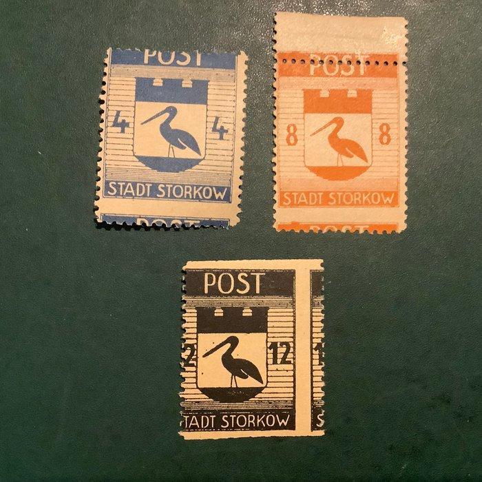 Duitsland - lokale postgebieden 1945 - Storkow : drie, Postzegels en Munten, Postzegels | Europa | Duitsland
