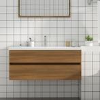 vidaXL Wastafelkast 100x38,5x45 cm bewerkt hout bruin, Huis en Inrichting, Verzenden, Nieuw, Minder dan 100 cm