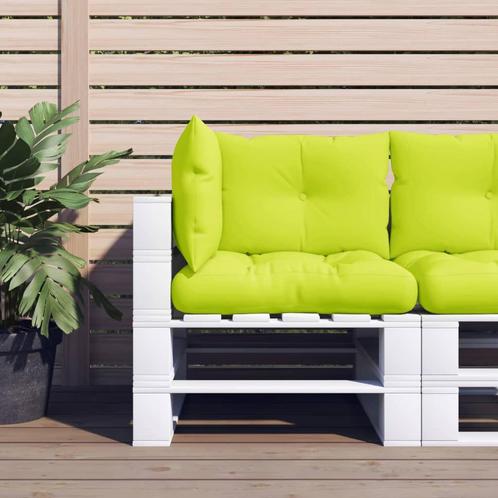 vidaXL Palletkussens 3 st stof heldergroen, Huis en Inrichting, Woonaccessoires | Kussens, Groen, Nieuw, Verzenden