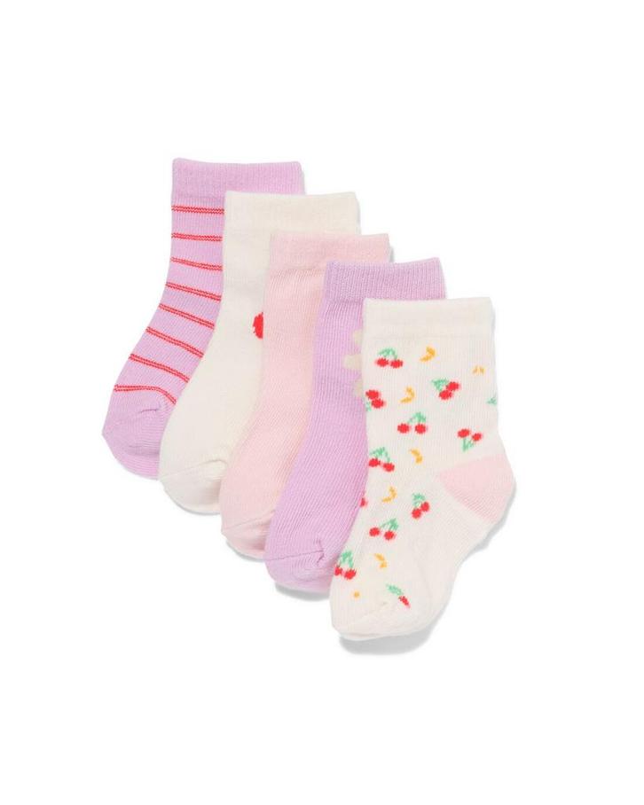 HEMA Babysokken fruit - 5 paar beige, Kinderen en Baby's, Babykleding | Overige, Nieuw, Verzenden
