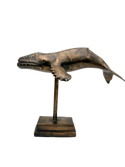 Beeld, Walvis - potvis - 30 cm - Brons, Antiek en Kunst, Kunst | Designobjecten
