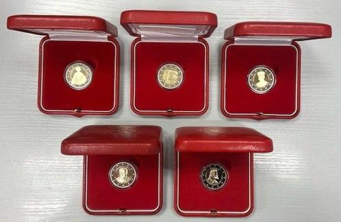 Monaco. 2 Euro 2020/2024 (5 monnaies) Proof (Zonder, Postzegels en Munten, Munten | Europa | Euromunten