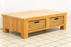 Houten Salontafel met Rieten Lades, Huis en Inrichting, Tafels | Salontafels, Ophalen of Verzenden, Nieuw