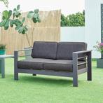 Tuinbank Avise met kussens 144x70x75 cm antraciet en donkerg, Tuin en Terras, Tuinbanken, Verzenden, Nieuw