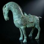 Beeld, Tang-Dynasty stijl paard 25.5 cm - 22 cm - Brons