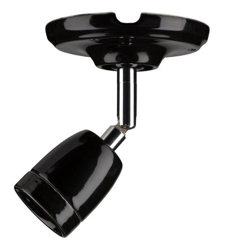 Bailey Plafondlamp Porselein Zwart E27 verstelbare arm Ø1.., Huis en Inrichting, Lampen | Overige, Nieuw, Ophalen of Verzenden
