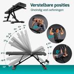 Fitnessbank - Fitness Halterbank tot 300KG - Verstelbaar -, Nieuw