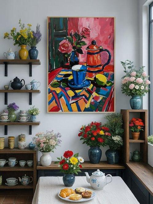 E. García - LA HORA DEL TÉ XL (NO RESERVE), Antiek en Kunst, Kunst | Schilderijen | Modern