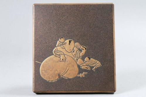 Suzuribako (Writing Box) Set – Hotei with Children, Autumn, Antiek en Kunst, Antiek | Overige Antiek