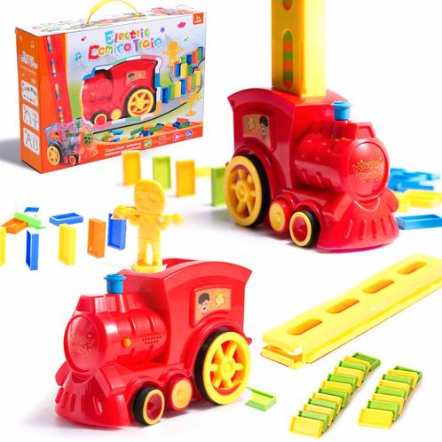 82-delige speelgoed domino trein inclusief stenen rood -, Kinderen en Baby's, Speelgoed | Bouwstenen, Ophalen of Verzenden