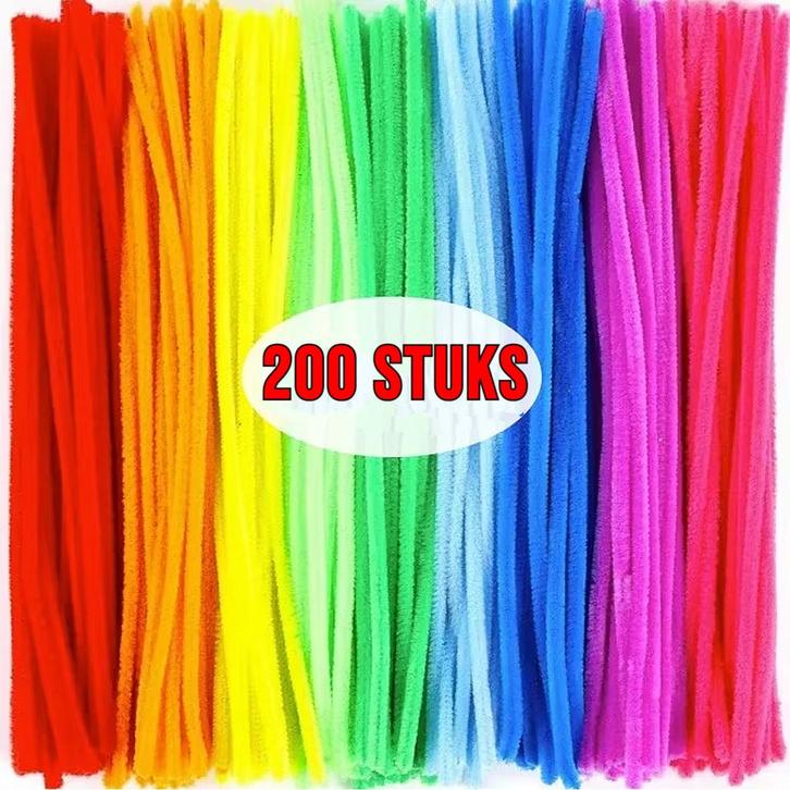 200 Stuks Chenilledraad Pijpenragers - Multicolor, Hobby en Vrije tijd, Knutselen, Nieuw, Verzenden