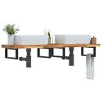 vidaXL Badkamer wandschap staal en massief acaciahout, Verzenden, Nieuw