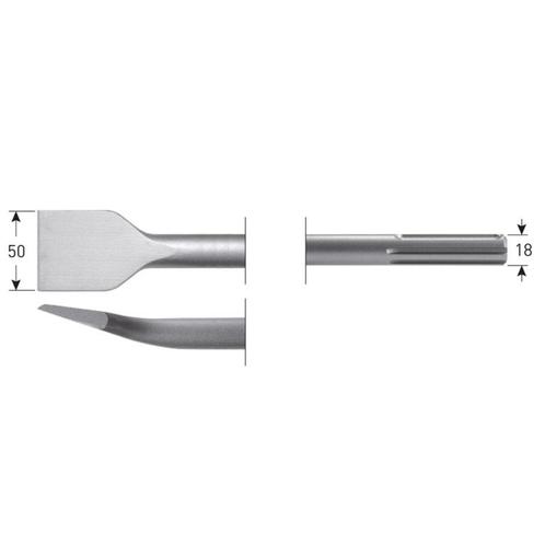 Rotec Tegelbeitel Gebogen SDS-MAX, Doe-het-zelf en Verbouw, Gereedschap | Boormachines, Nieuw, Verzenden