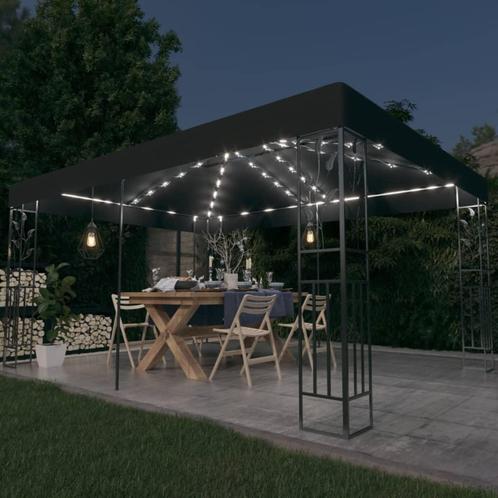 vidaXL Prieel met dubbel dak en LED-lichtslinger 3x4 m, Tuin en Terras, Partytenten, Nieuw, Verzenden
