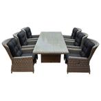 Marina lounge Menorca dining tuinset 220x100xH75 cm wit, Tuin en Terras, Ophalen of Verzenden, Nieuw, Wicker