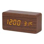 Houten Digitale LED Klok - Wekker Alarm  Snooze Temperatuur, Verzenden, Nieuw