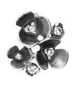 Zilveren Bloementrio met swarovski kristallen Art Nouveau..., Sieraden, Tassen en Uiterlijk, Kettinghangers, Nieuw, Verzenden