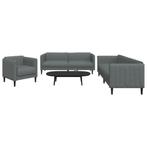 vidaXL 3-delige Loungeset stof donkergrijs, Huis en Inrichting, Verzenden, Nieuw, Vierpersoons of meer, Stof