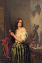 Alphonse Cornet (1814-1874) - The dressing room, Antiek en Kunst, Kunst | Schilderijen | Klassiek