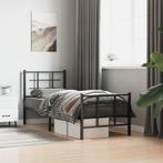 vidaXL Bedframe met hoofd- en voeteneinde metaal zwart, Eenpersoons, Verzenden, Zwart, Nieuw