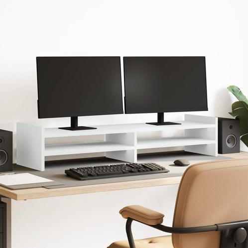 vidaXL Monitorstandaard 100x27x20 cm bewerkt hout wit, Computers en Software, Overige Computers en Software, Nieuw, Verzenden