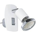 EGLO Mini 4 - Stekkerlamp - 1 Lichts - Wit/Chroom, Huis en Inrichting, Ophalen of Verzenden, Zo goed als nieuw