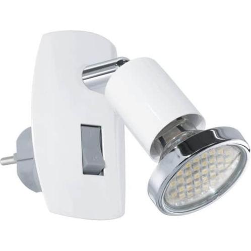 EGLO Mini 4 - Stekkerlamp - 1 Lichts - Wit/Chroom, Huis en Inrichting, Lampen | Overige, Zo goed als nieuw, Ophalen of Verzenden