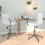 vidaXL Eetkamerstoelen draaibaar 2 st kunstleer wit, Huis en Inrichting, Stoelen, Verzenden, Nieuw, Wit