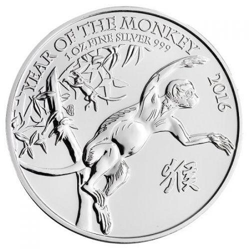 Lunar - Year of the Monkey (UK) - 1 oz 2016, Postzegels en Munten, Munten | Oceanië, Losse munt, Zilver, Verzenden