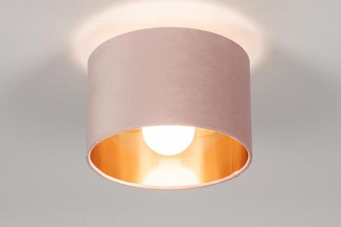 Rietveld Plafondlampen - Zwart, Goud, Roze - Stof, Metaal, Huis en Inrichting, Lampen | Plafondlampen, Verzenden