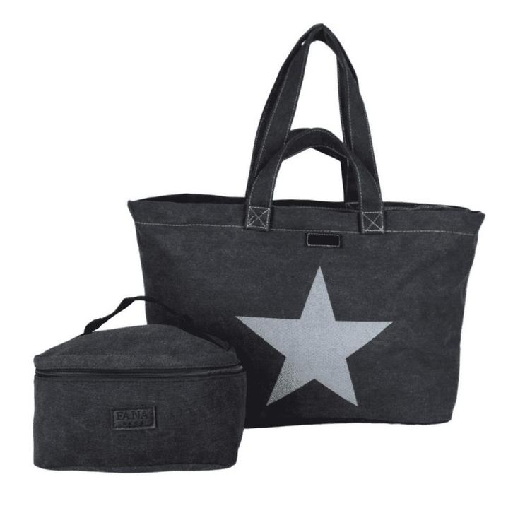 Reisset Strandtas + Toilettas Canvas Ster, Sieraden, Tassen en Uiterlijk, Tassen | Reistassen en Weekendtassen, Verzenden