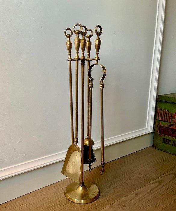 Openhaard accessoire - Messing - Haardset, Antiek en Kunst, Curiosa en Brocante