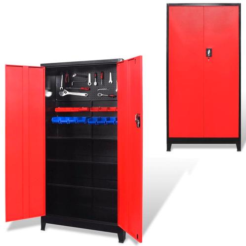 vidaXL Gereedschapskast met 2 deuren 90x40x180 cm staal, Doe-het-zelf en Verbouw, Gereedschapskisten, Nieuw, Verzenden