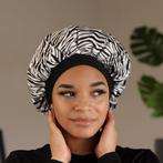 Witte tijger print Satijnen Slaapmuts / Satin Hair Bonnet /, Ophalen of Verzenden, Nieuw