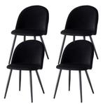 Set van 4 Fluwelen Eetkamerstoelen – Modern en Comfortabel, Huis en Inrichting, Stoelen, Verzenden, Nieuw