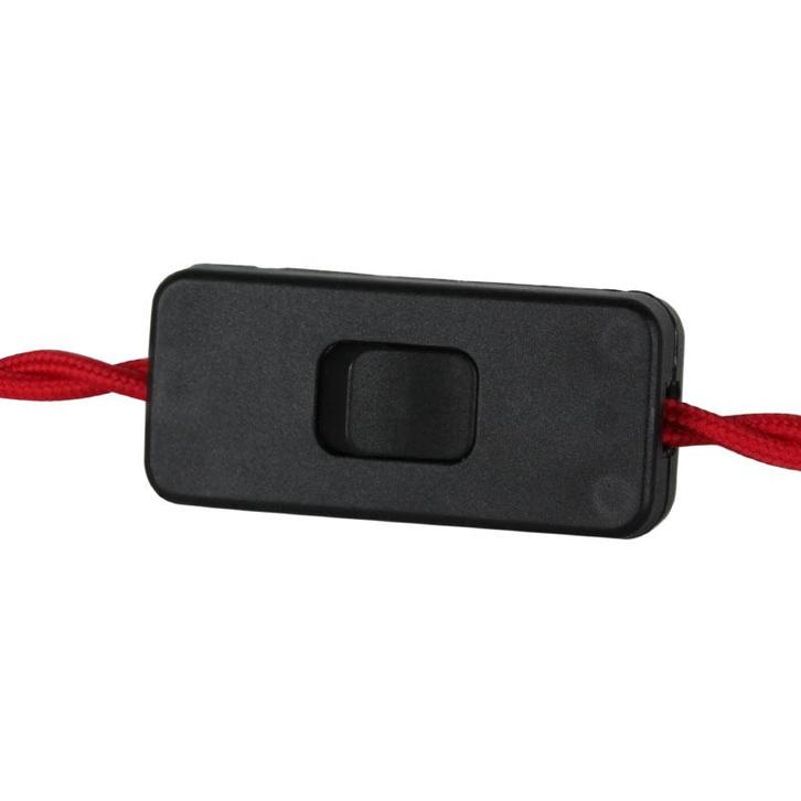 Rood Gevlochten Strijkijzersnoer met stekker en schakelaar, Doe-het-zelf en Verbouw, Elektra en Kabels, Ophalen of Verzenden