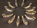 Messensteun (12) - Schwan - Metaal-Zilver-Plated - (zwanen)