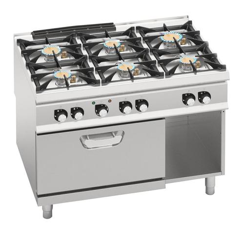 GGM Gastro | Gaskookplaat - met 6 branders - 44 kW - incl. |, Witgoed en Apparatuur, Fornuizen, Inbouw, Nieuw, Verzenden