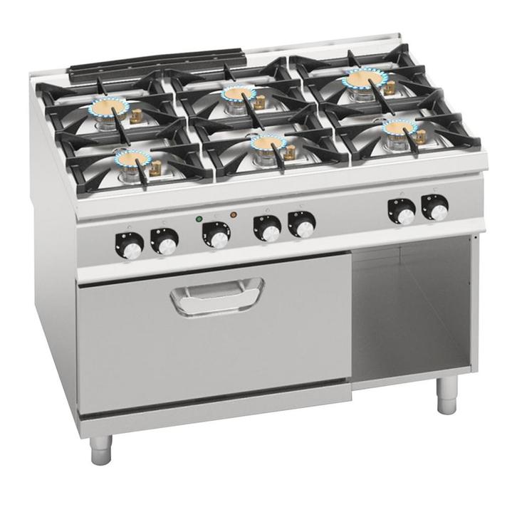 GGM Gastro | Gaskookplaat - met 6 branders - 44 kW - incl. |, Witgoed en Apparatuur, Fornuizen, Inbouw, Nieuw, Verzenden