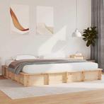 vidaXL Bedframe met opslag Massief grenenhout 210 x 118 x 30, Verzenden, Nieuw, Bruin, Hout