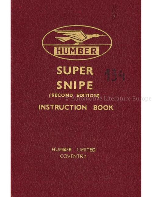 1939 HUMBER SUPER SNIPE INSTRUCTIEBOEKJE ENGELS, Auto diversen, Handleidingen en Instructieboekjes