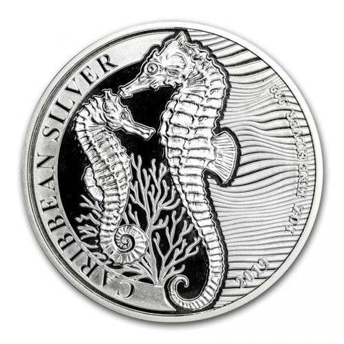 Barbados Seahorse - 1 oz 2019 (10.000 oplage), Postzegels en Munten, Munten | Amerika, Midden-Amerika, Losse munt, Zilver, Verzenden