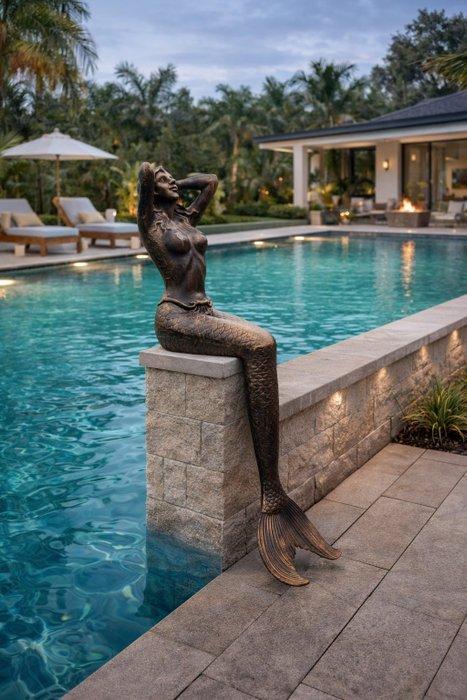 Beeld, XXL Mermaid 22kg New - 110 cm - IJzer, Antiek en Kunst, Curiosa en Brocante